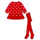 DRESS CHECKERED HEARTS RED WITH TIGHTS-8236W25
