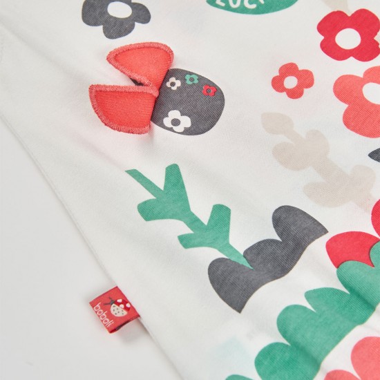 Boboli Knit play suit for baby girl -BCI off white 113027-1111-SS26