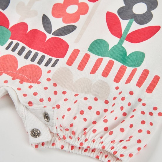 Boboli Knit play suit for baby girl -BCI off white 113027-1111-SS26