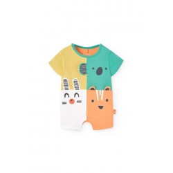 Boboli κοντομάνικο βαμβακερό πολύχρωμο φορμάκι για αγοράκι -131195