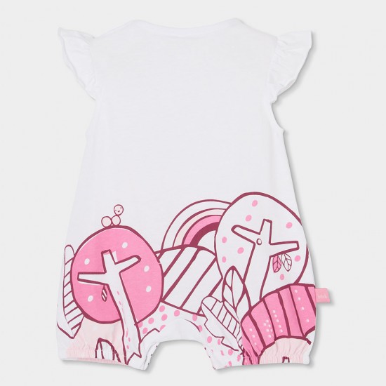 Boboli Knit play suit for baby girl -BCI white 133085-1100-SS26