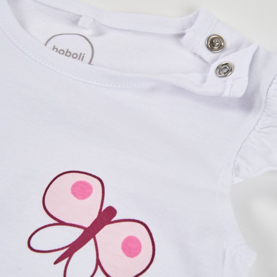 Boboli Knit play suit for baby girl -BCI white 133085-1100-SS26