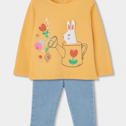 Boboli Set knit for baby girl -BCI bleach 143008-BLEACH-SS26