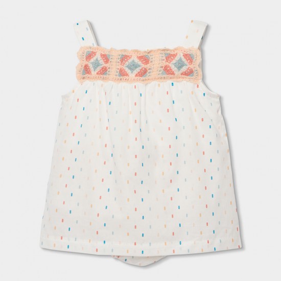 Boboli white dress for baby girl-153021-1111-SS26