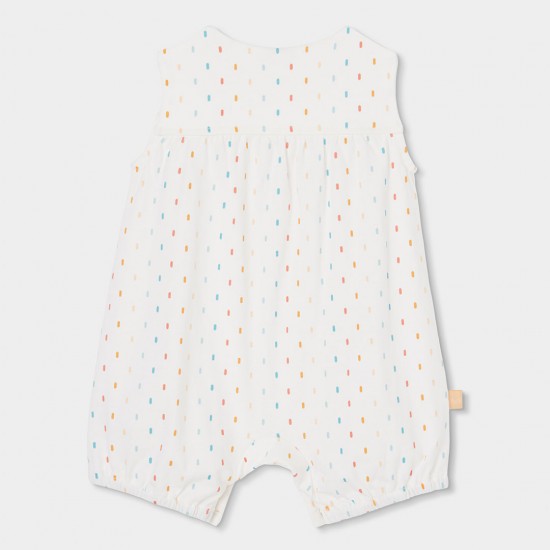 Boboli Knit play suit printed for baby -BCI off white 153076-1111-SS26
