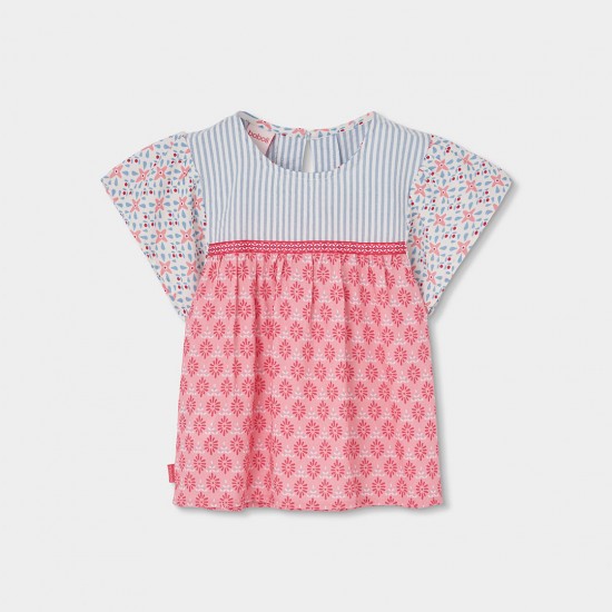 Boboli Poplin blouse combined for girl -BCI print 303051-9798-SS26