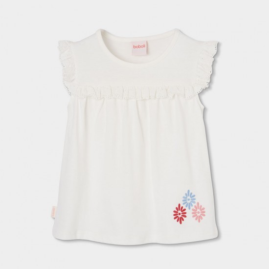 Boboli Knit t-Shirt for girl -BCI off white 303073-1111-SS26