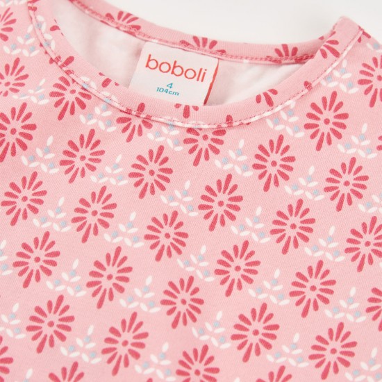 Boboli Πλεκτό φόρεμα με στάμπα για κορίτσι -BCI αποτύπωμα 303129-9798-SS26