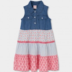 Boboli Φόρεμα τζιν σε συνδυασμό για κορίτσι -BCI μπλε 303130-BLUE-SS26