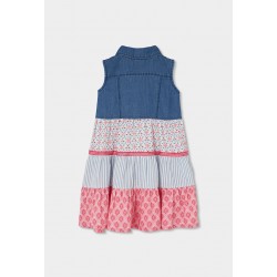 Boboli Denim dress combined for girl -BCI blue 303130-BLUE-SS26