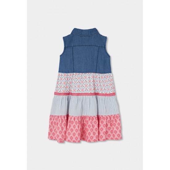 Boboli Denim dress combined for girl -BCI blue 303130-BLUE-SS26