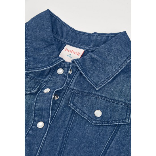 Boboli Denim dress combined for girl -BCI blue 303130-BLUE-SS26