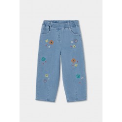 Boboli Denim trousers knit for girl -BCI bleach 313018-BLEACH-SS26