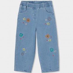 Boboli Τζιν παντελόνι  για κορίτσια -BCI λευκαντικό 313018-BLEACH-SS26