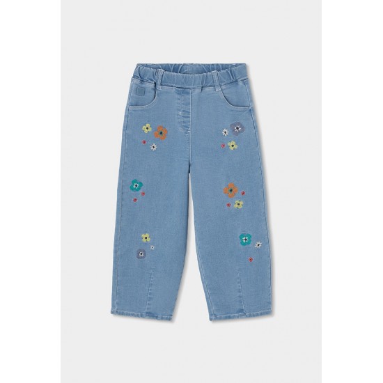 Boboli Τζιν παντελόνι  για κορίτσια -BCI λευκαντικό 313018-BLEACH-SS26