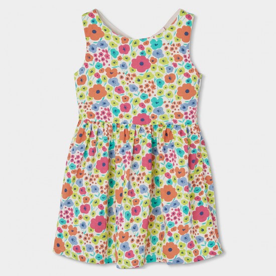 Boboli Satin dress floral for girl -BCI print 313041-9801-SS26