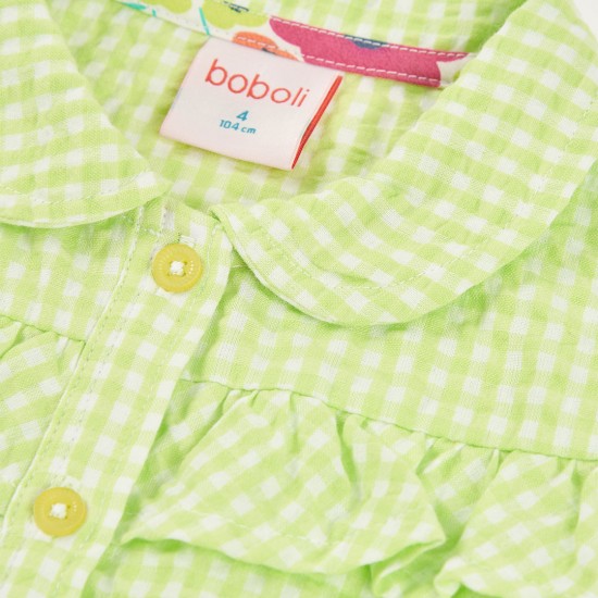 Boboli Poplin shirt check for girl -BCI checks 313096-9802-SS26