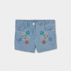 Boboli Τζιν σορτς πλεκτό για κορίτσια -BCI  313153-BLEACH-SS26
