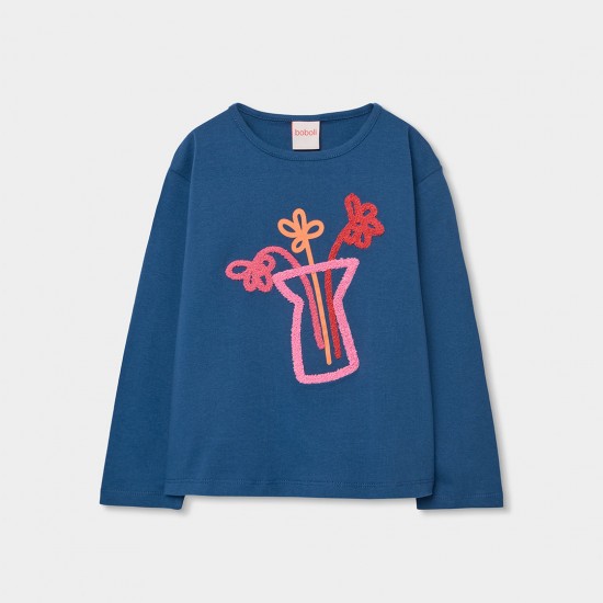 Boboli Πλεκτό μπλουζάκι με μακριά μανίκια για κορίτσι -BCI ωκεανός 323008-2610-SS26