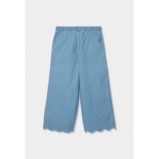 Boboli Κέντημα τζιν παντελόνι για κορίτσια -BCI λευκαντικό 323086-BLEACH-SS26