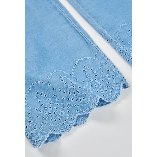 Boboli Κέντημα τζιν παντελόνι για κορίτσια -BCI λευκαντικό 323086-BLEACH-SS26