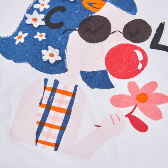 Boboli Πλεκτό μπλουζάκι για κορίτσι -BCI λευκό 323109-1100-SS26