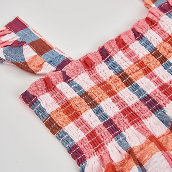 Boboli Φόρεμα με καρό σχέδιο από ποπλίνα για κορίτσι -BCI επιταγές 323121-9808-SS26