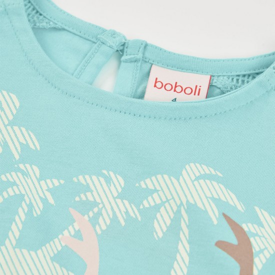 Boboli Πλεκτό μπλουζάκι για κορίτσι -BCI λίμνη 333100-4544-SS26