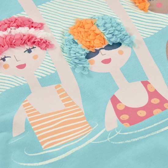 Boboli Πλεκτό μπλουζάκι για κορίτσι -BCI λίμνη 333100-4544-SS26