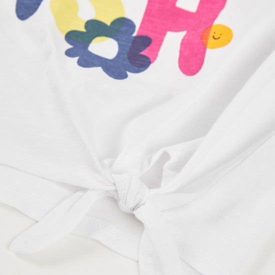 Boboli Πλεκτό μπλουζάκι με μακριά μανίκια για κορίτσι -BCI λευκό 343022-1100-SS26