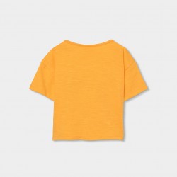 Boboli Πλεκτό μπλουζάκι για κορίτσι -BCI κίτρινο-πορτοκαλί 343099-1168-SS26