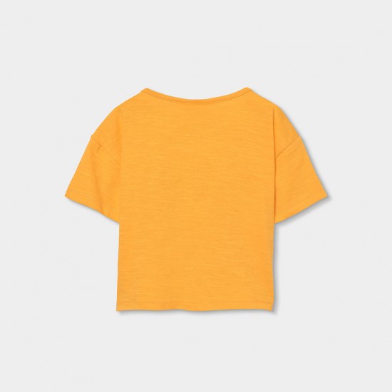Boboli Πλεκτό μπλουζάκι για κορίτσι -BCI κίτρινο-πορτοκαλί 343099-1168-SS26