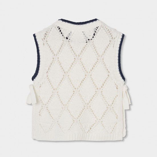 Boboli Πλεκτό γιλέκο για κορίτσι λευκό 403096-1100-SS26