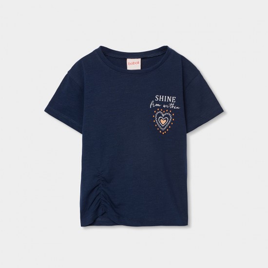 Boboli Πλεκτό μπλουζάκι φλόγα για κορίτσι -BCI ναυτικό 403108-2440-SS26