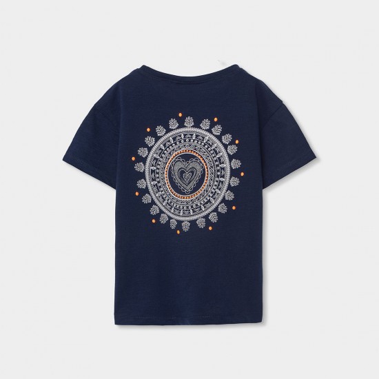 Boboli Πλεκτό μπλουζάκι φλόγα για κορίτσι -BCI ναυτικό 403108-2440-SS26