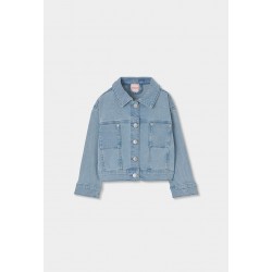 Boboli Denim jacket for girl -BCI bleach 403142-BLEACH-SS26