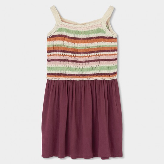 Boboli Knitwear dress combined for girl plum 433134-6125-SS26