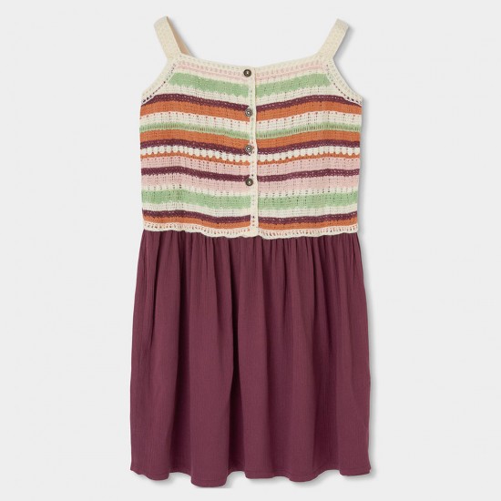 Boboli Knitwear dress combined for girl plum 433134-6125-SS26