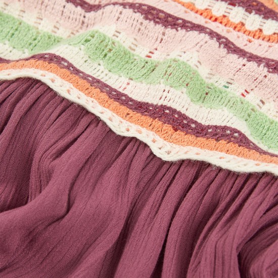 Boboli Knitwear dress combined for girl plum 433134-6125-SS26