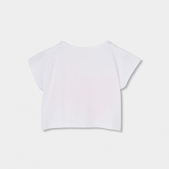 Boboli μπλουζάκι με κοντά μανίκια για κορίτσι -BCI λευκό 443067-1100-SS26