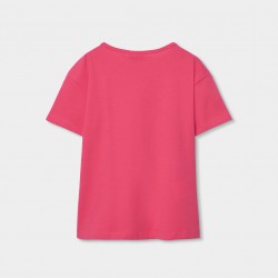 Boboli Πλεκτό μπλουζάκι με στάμπα για κορίτσι -BCI πορφύρα βαφή 493028-3826-SS26