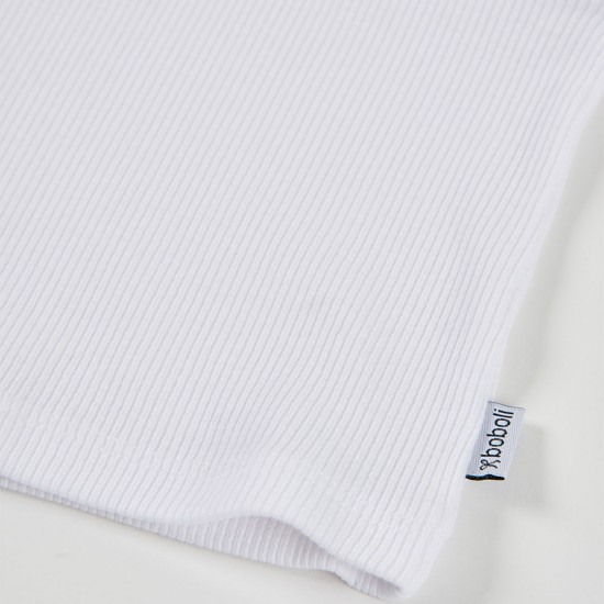 Boboli Πλεκτό μπλουζάκι για κορίτσι -BCI λευκό 493040-1100-SS26