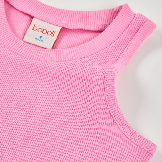 Boboli Πλεκτό μπλουζάκι για κορίτσι -BCI ρόζ 493040-3958-SS26
