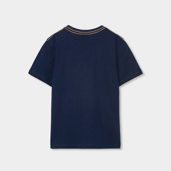 Boboli Πλεκτό μπλουζάκι για αγόρι -BCI ναυτικό 503086-2440-SS26