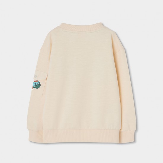 Boboli Fleece sweatshirt flame for boy ecru 523000-7442-SS26