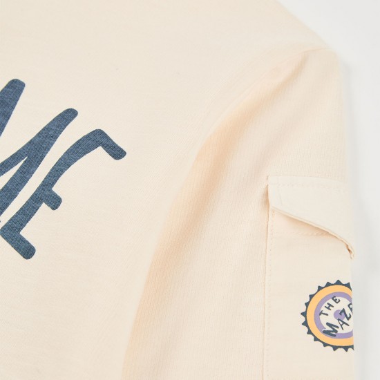 Boboli Fleece sweatshirt flame for boy ecru 523000-7442-SS26