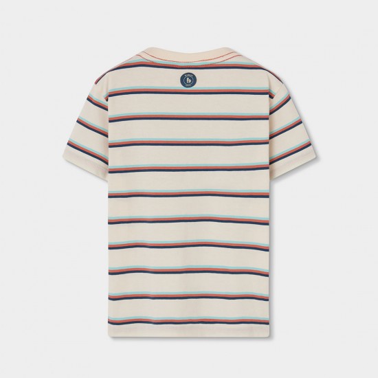 Boboli Πλεκτό ριγέ μπλουζάκι για αγόρι -BCI ρίγες 523044-9865-SS26