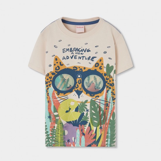 Boboli Πλεκτό μπλουζάκι για αγόρι -BCI εκρού 523066-7442-SS26