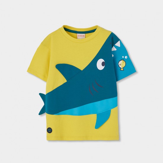 Boboli Knit t-Shirt for boy -BCI grapefruit 543204-1227-SS26