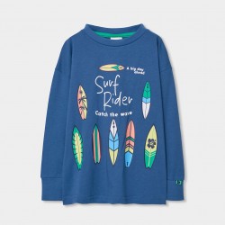 Boboli Πλεκτό μπλουζάκι με μακριά μανίκια για αγόρι -BCI μπλε 613000-2559-SS26